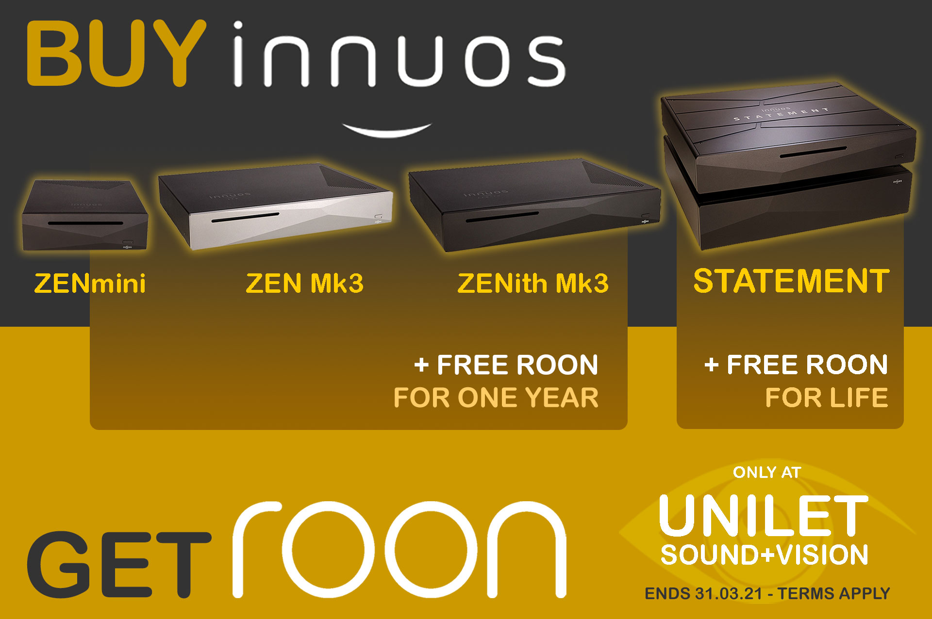 Buy Innuos, Get Free ROON Membership | Unilet Sound & Vision