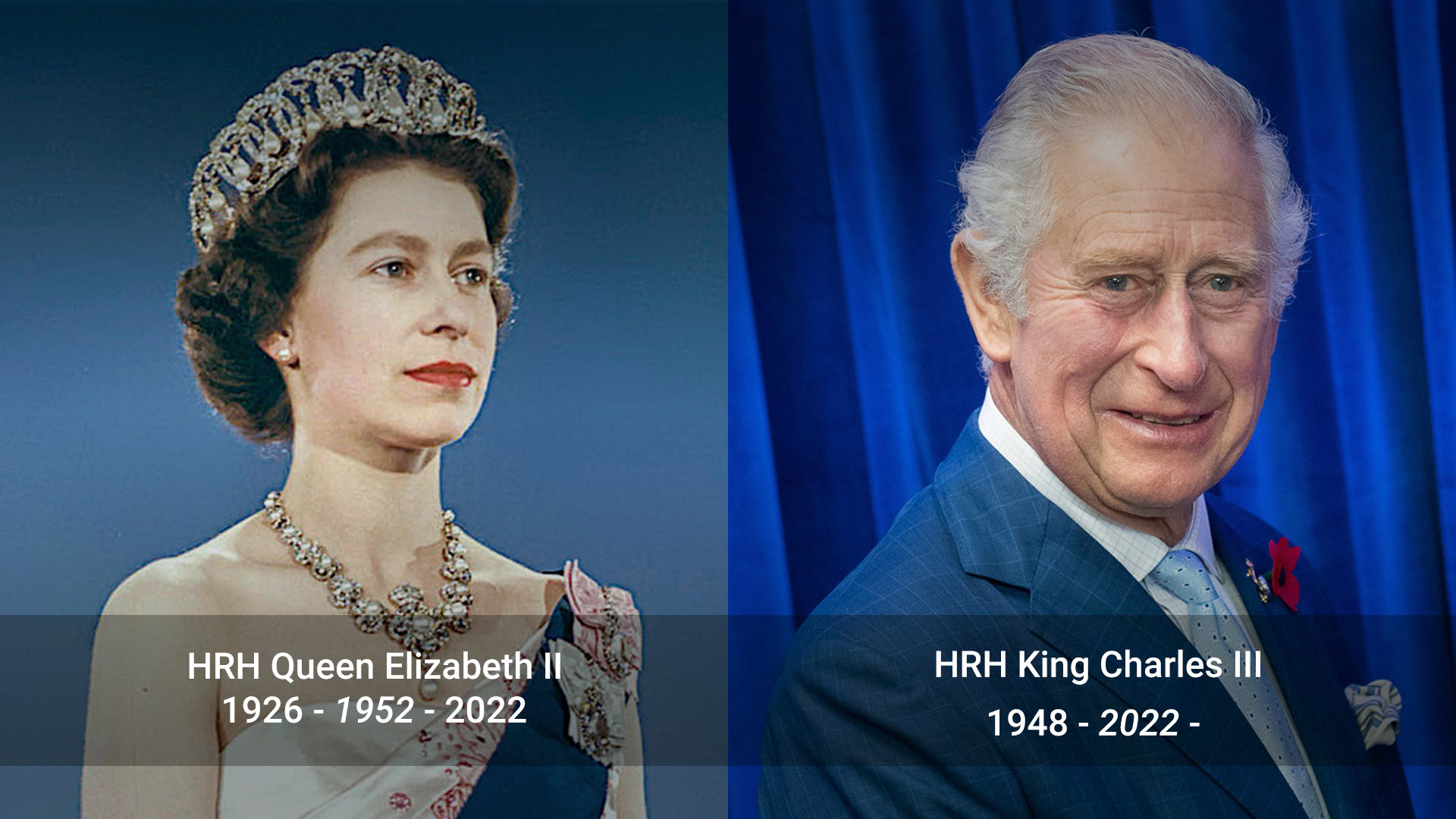 HRH Queen Elizabeth II / HRH King Charles III, New Carolean Era | Unilet Sound & Vision